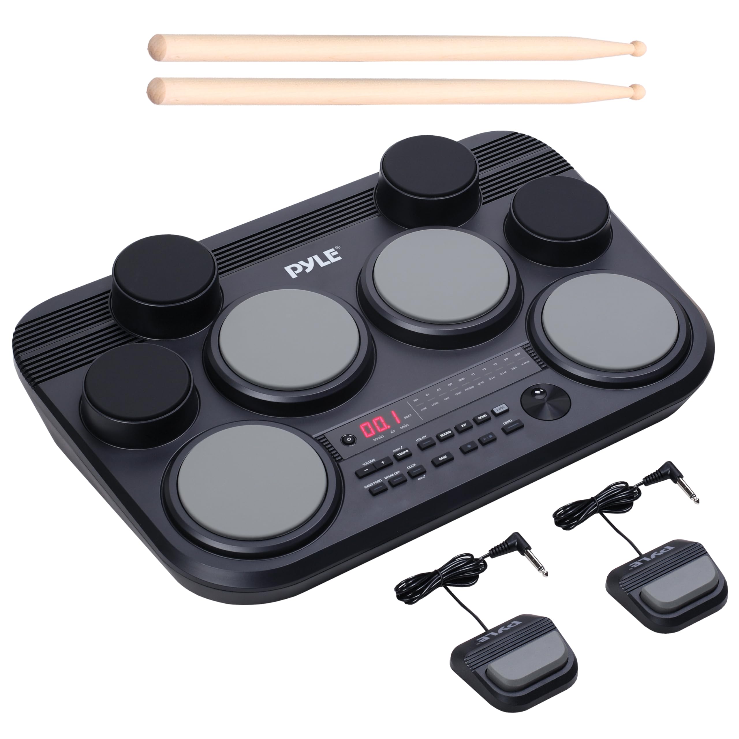 Amazon.com: Pyle Electronic Drum Set – 8 Touch-Sensitive Pads, 80